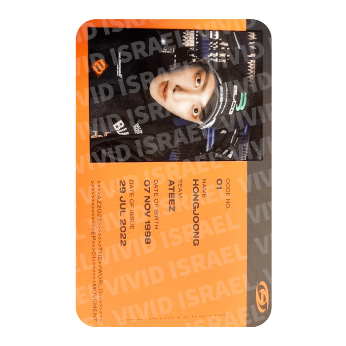 ATEEZ HONGJOONG – THE WORLD EP.1 ID Photocard