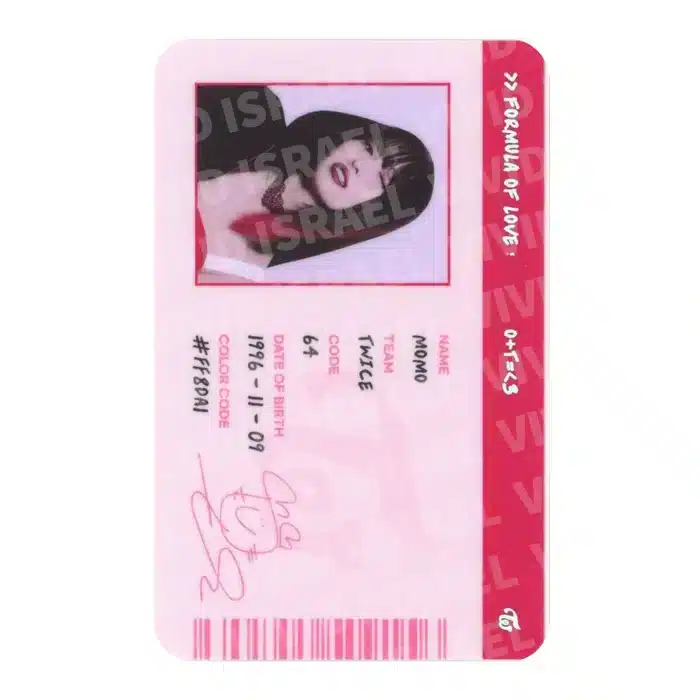 TWICE MOMO – Formula of Love: O+T=<3 ID Photocard