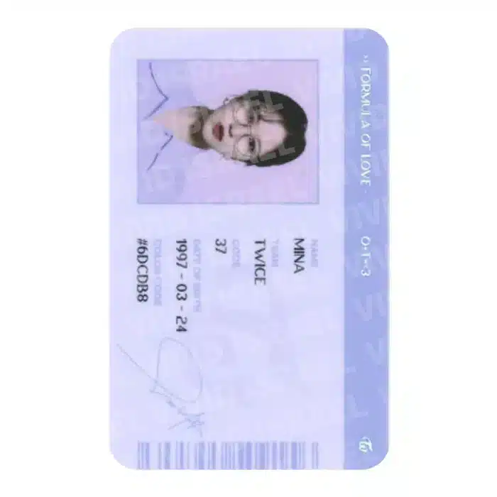 TWICE MINA – Formula of Love: O+T=<3 ID Photocard